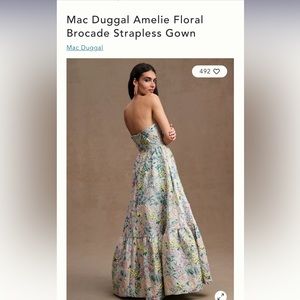 Mac Duggal Amelie Floral
Brocade Strapless Gown